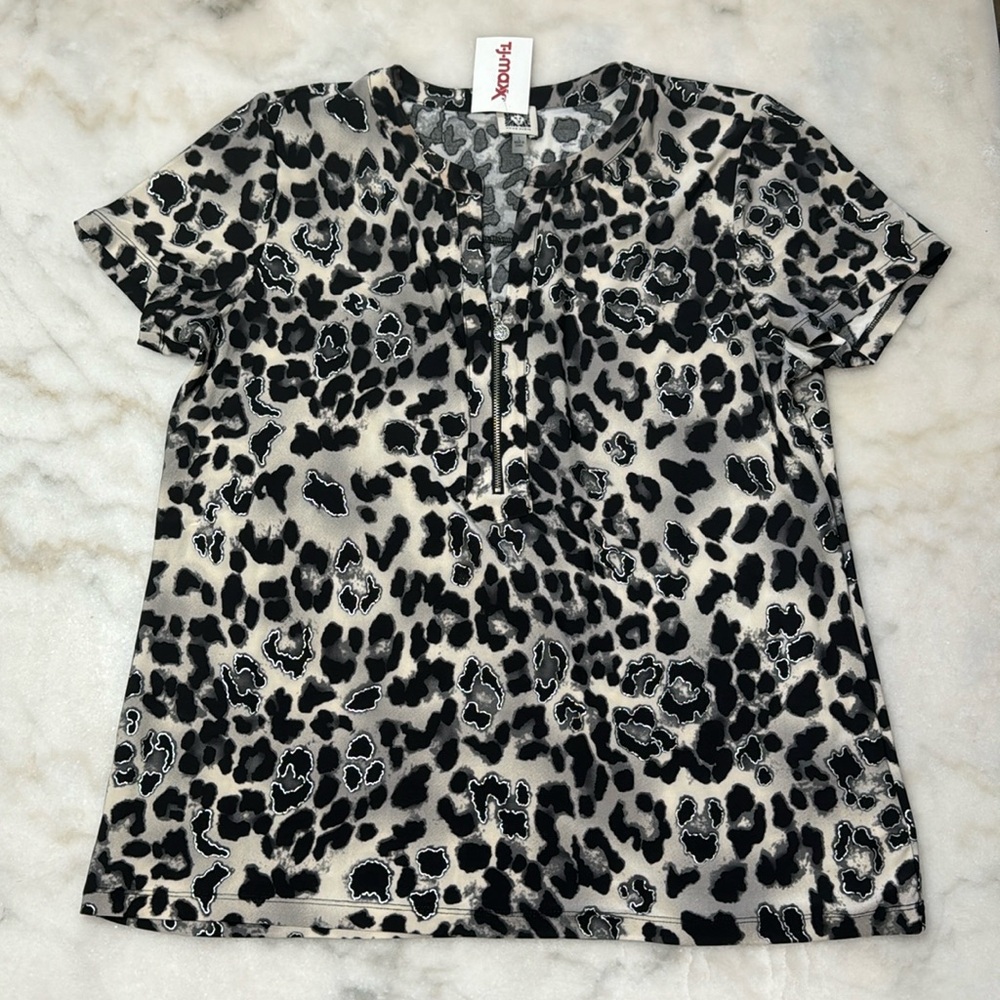 Anne Klein leopard print blouse